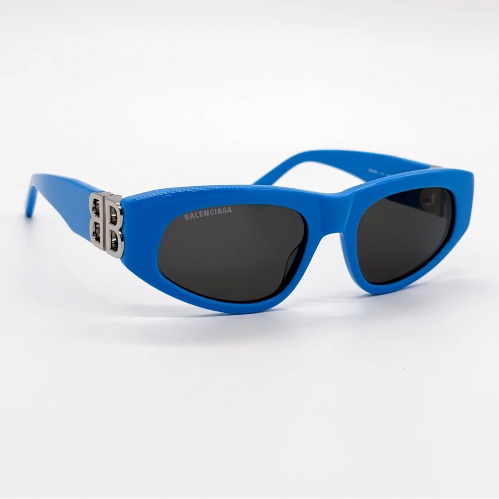 NEW BALENCIAGA BB0095S 011 OVAL BLUE GREY WOMEN SUNGLASSES BALENCIAGA